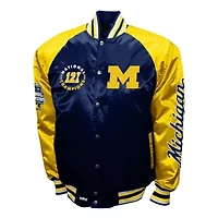 NCAA Franchise Club Michigan Wolverines Satin Full-Snap Jacket