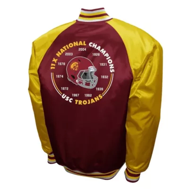 NCAA Franchise Club USC Trojans Satin Full-Snap Jacket