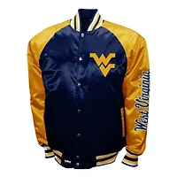 NCAA Franchise Club West Virginia Mountaineers Satin Full-Snap Jacket