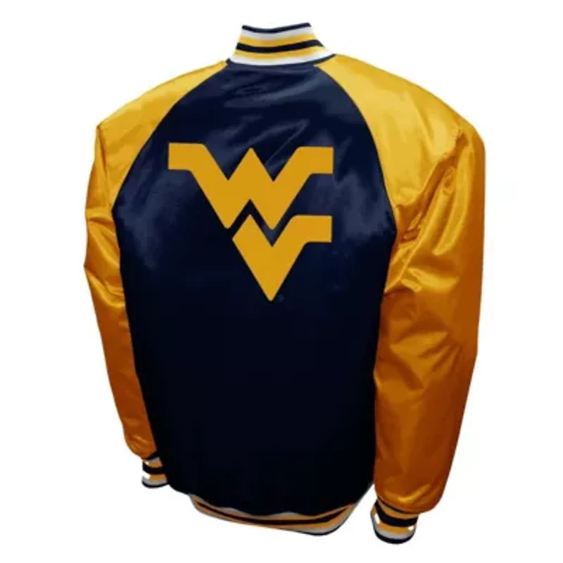 NCAA Franchise Club West Virginia Mountaineers Satin Full-Snap Jacket