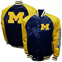 NCAA Franchise Club Michigan Wolverines Satin Full-Snap Jacket