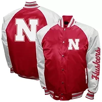NCAA Franchise Club Nebraska Huskers Satin Full-Snap Jacket
