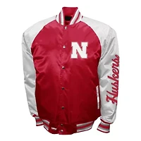NCAA Franchise Club Nebraska Huskers Satin Full-Snap Jacket