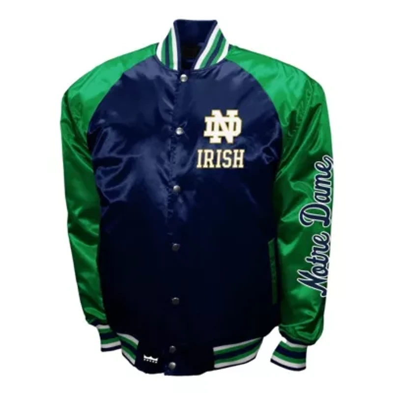 NCAA Franchise Club Notre Dame Fighting Irish Satin Full-Snap Jacket