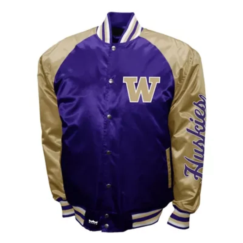 NCAA Franchise Club Washington Huskies Satin Full-Snap Jacket