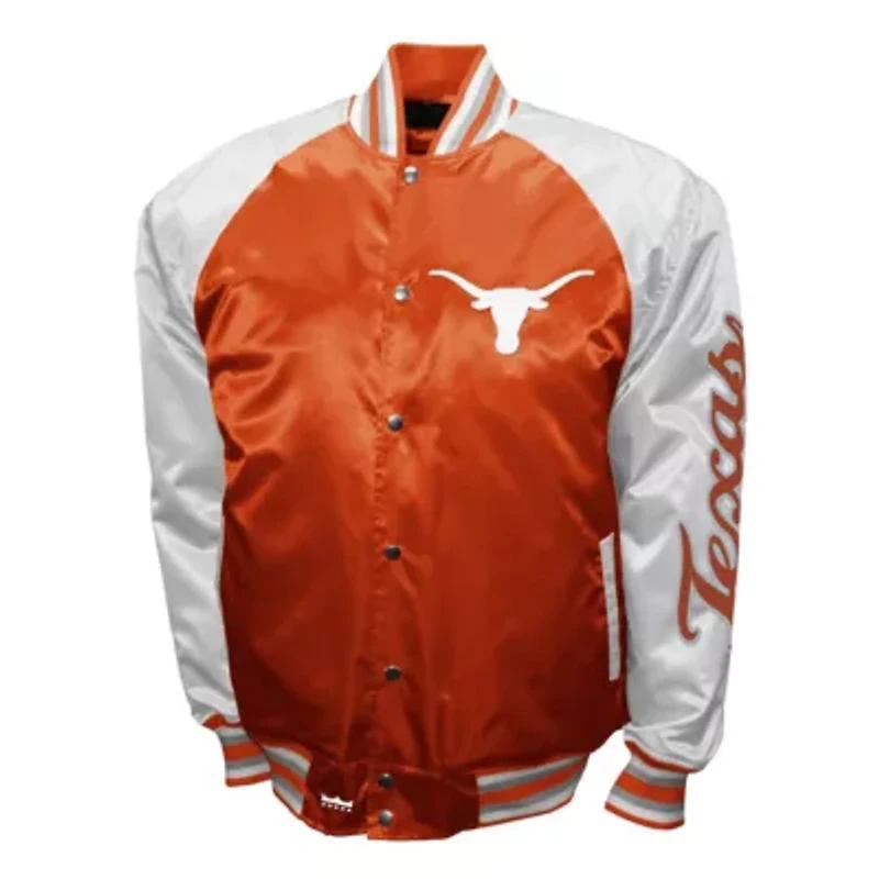 NCAA Franchise Club Texas Longhorns Satin Full-Snap Jacket