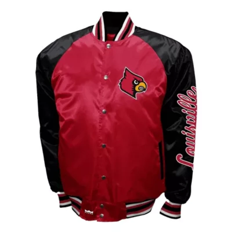 NCAA Franchise Club Louisville Cardinals Satin Full-Snap Jacket