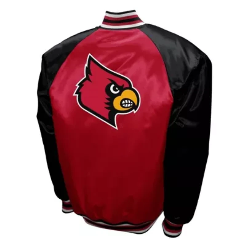NCAA Franchise Club Louisville Cardinals Satin Full-Snap Jacket