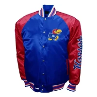NCAA Franchise Club Kansas Jayhawks Satin Full-Snap Jacket