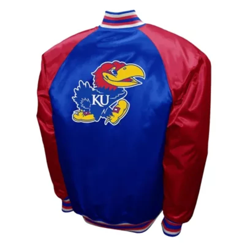 NCAA Franchise Club Kansas Jayhawks Satin Full-Snap Jacket