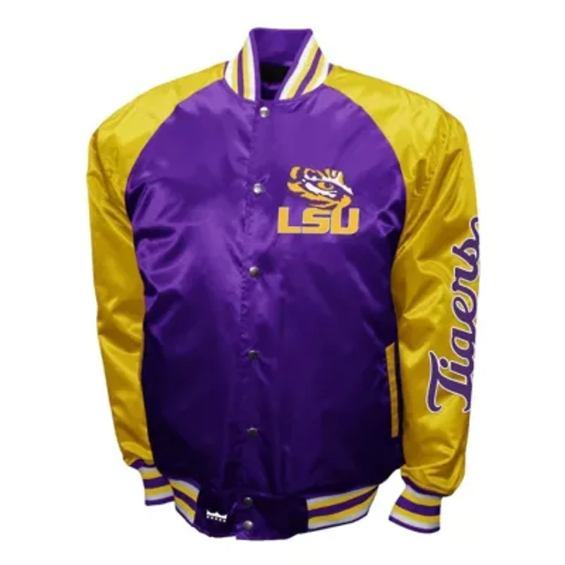 NCAA Franchise Club LSU Tigers Satin Full-Snap Jacket