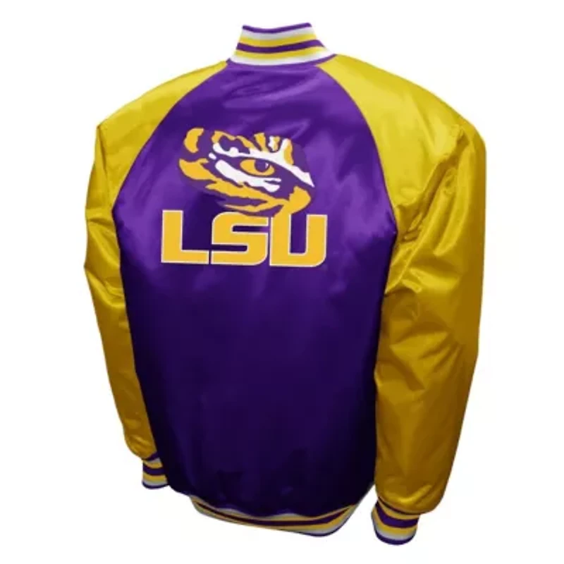 NCAA Franchise Club LSU Tigers Satin Full-Snap Jacket