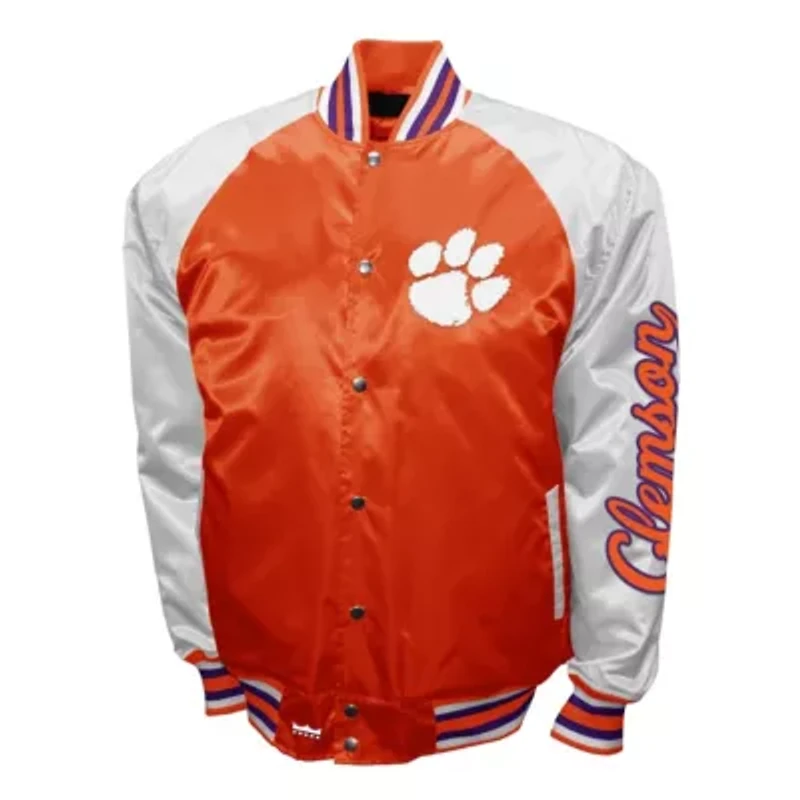 NCAA Franchise Club Clemson Tigers Satin Full-Snap Jacket