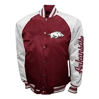 NCAA Franchise Club Arkansas Razorbacks Satin Full-Snap Jacket