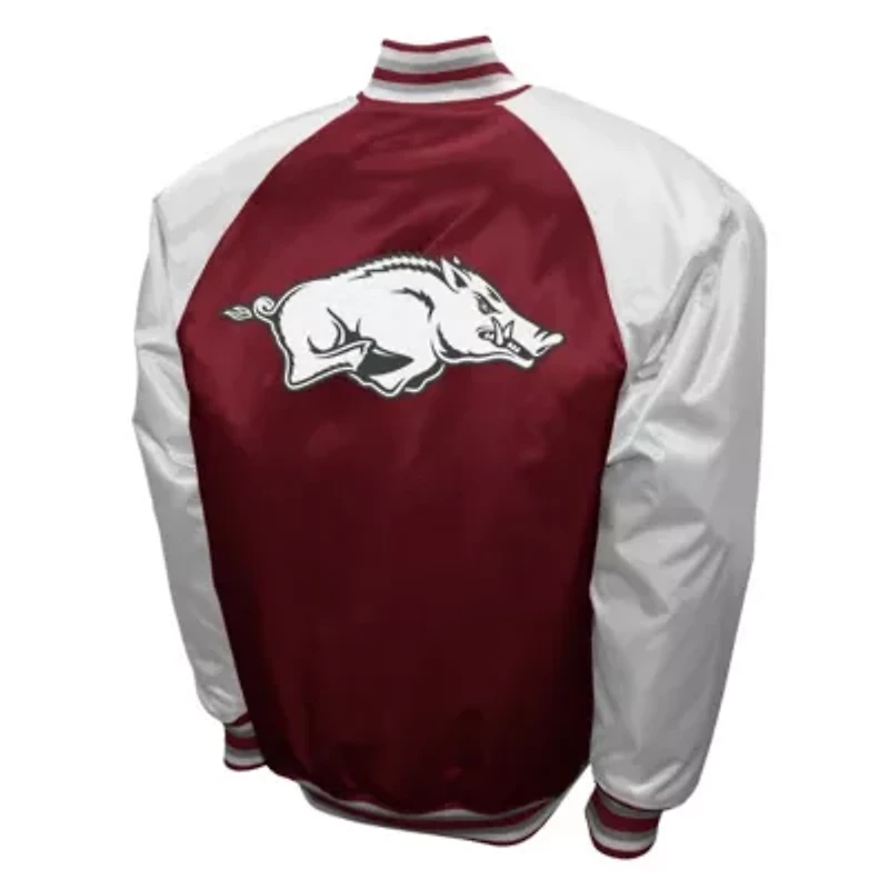 NCAA Franchise Club Arkansas Razorbacks Satin Full-Snap Jacket