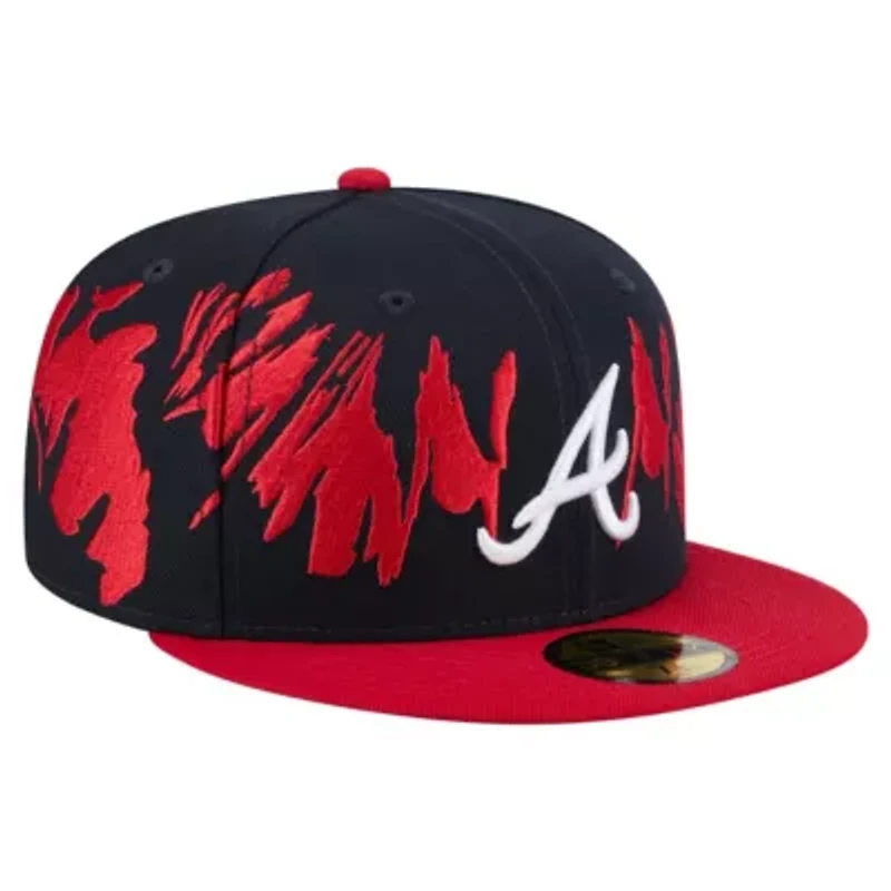 MLB Navy/Red Atlanta Braves Retro Pattern 59FIFTY Fitted Hat