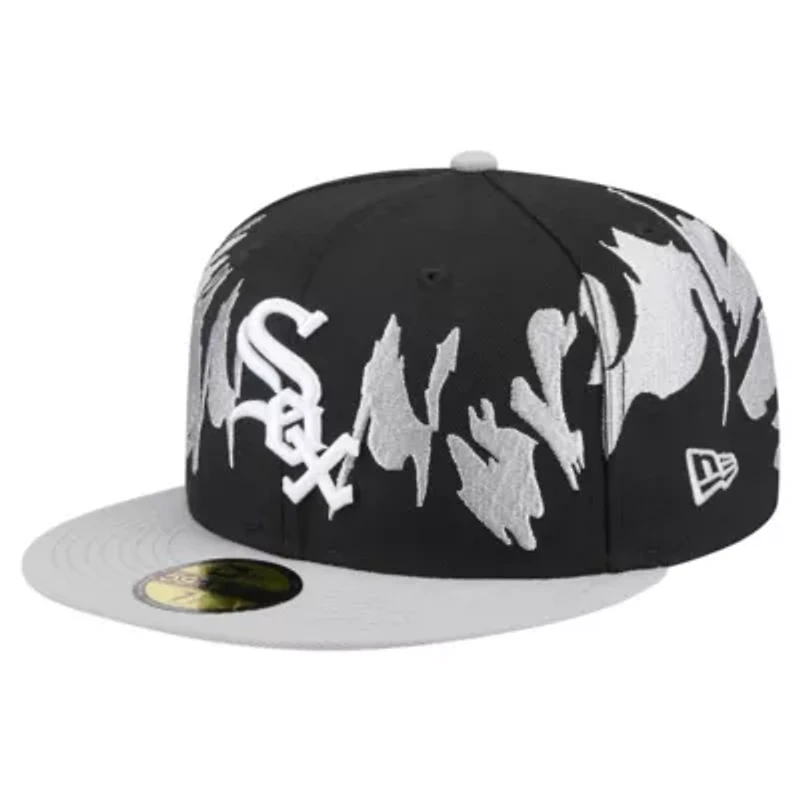 Chicago White Sox MLB Black/Gray Retro Pattern 59FIFTY Fitted Hat