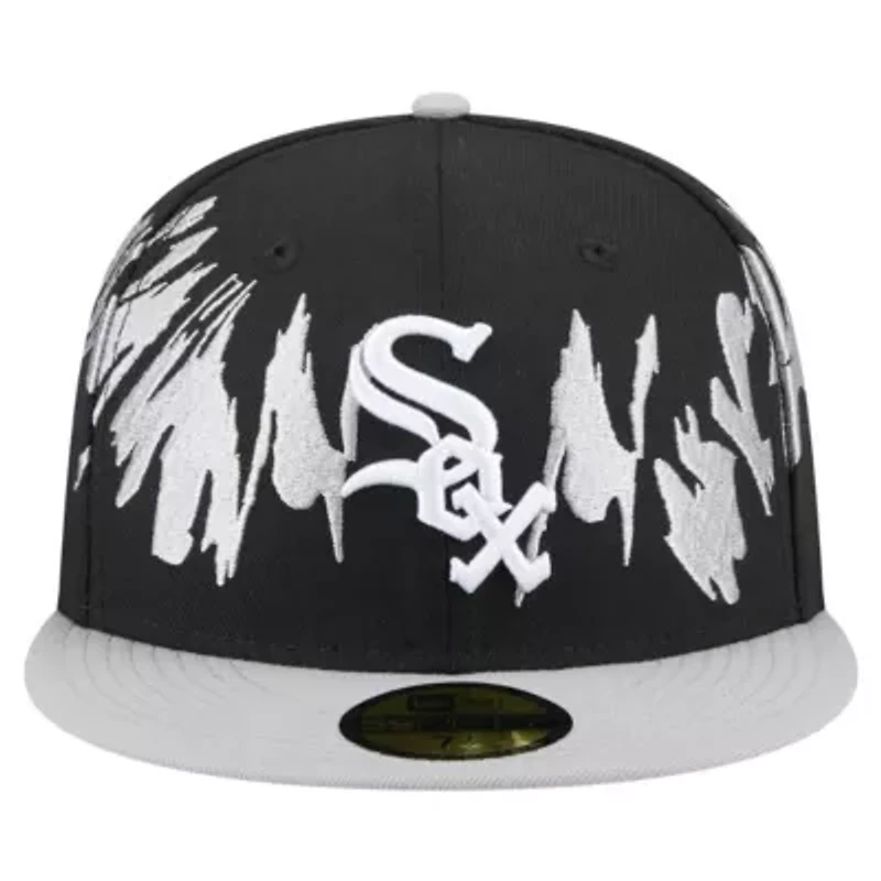 Chicago White Sox MLB Black/Gray Retro Pattern 59FIFTY Fitted Hat