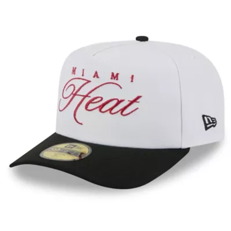 NBA White/Black Miami Heat 2025 Draft A-Frame 59FIFTY Fitted Hat