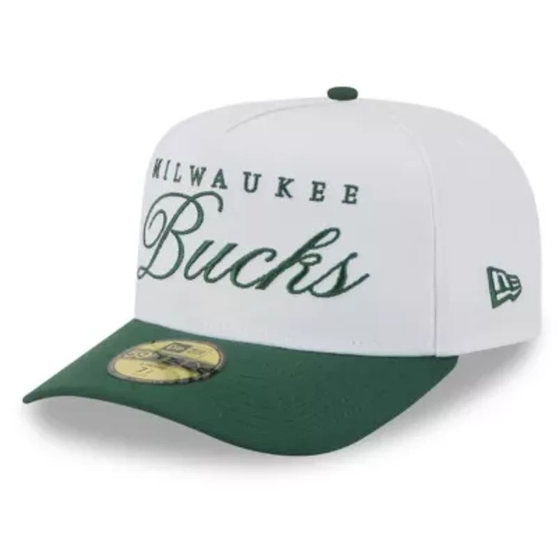 NBA White/Hunter Milwaukee Bucks 2025 Draft A-Frame 59FIFTY Fitted Hat