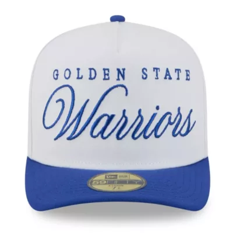 NBA White/Royal Golden State Warriors 2025 Draft A-Frame 59FIFTY Fitted Hat