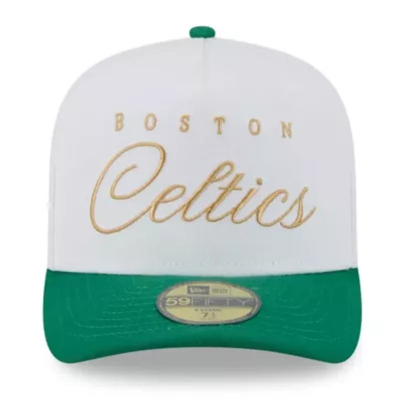 NBA White/Kelly Boston Celtics 2025 Draft A-Frame 59FIFTY Fitted Hat