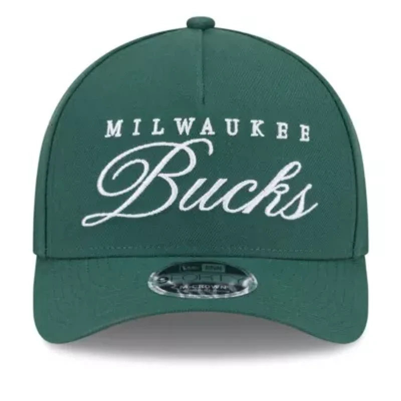 NBA Hunter Milwaukee Bucks 2025 NBA Draft M-Crown A-Frame 9FORTY Adjustable Hat