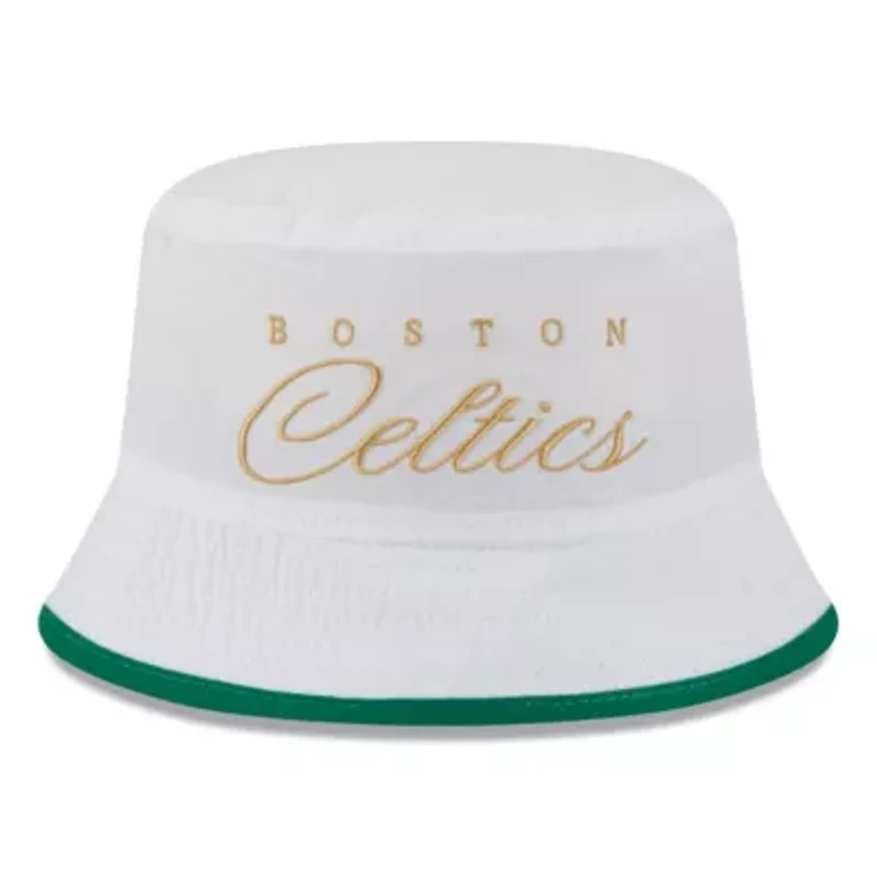 NBA White/Kelly Boston Celtics 2025 Draft Nylon Bucket Hat