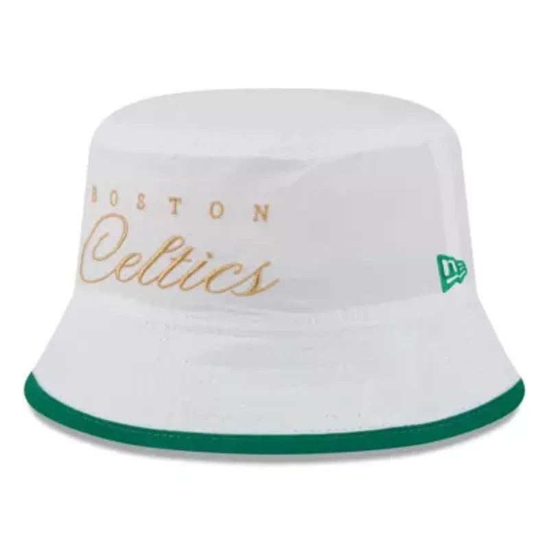 NBA White/Kelly Boston Celtics 2025 Draft Nylon Bucket Hat