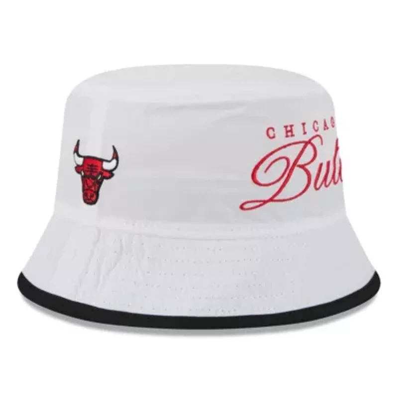 NBA White/Black Chicago Bulls 2025 Draft Nylon Bucket Hat