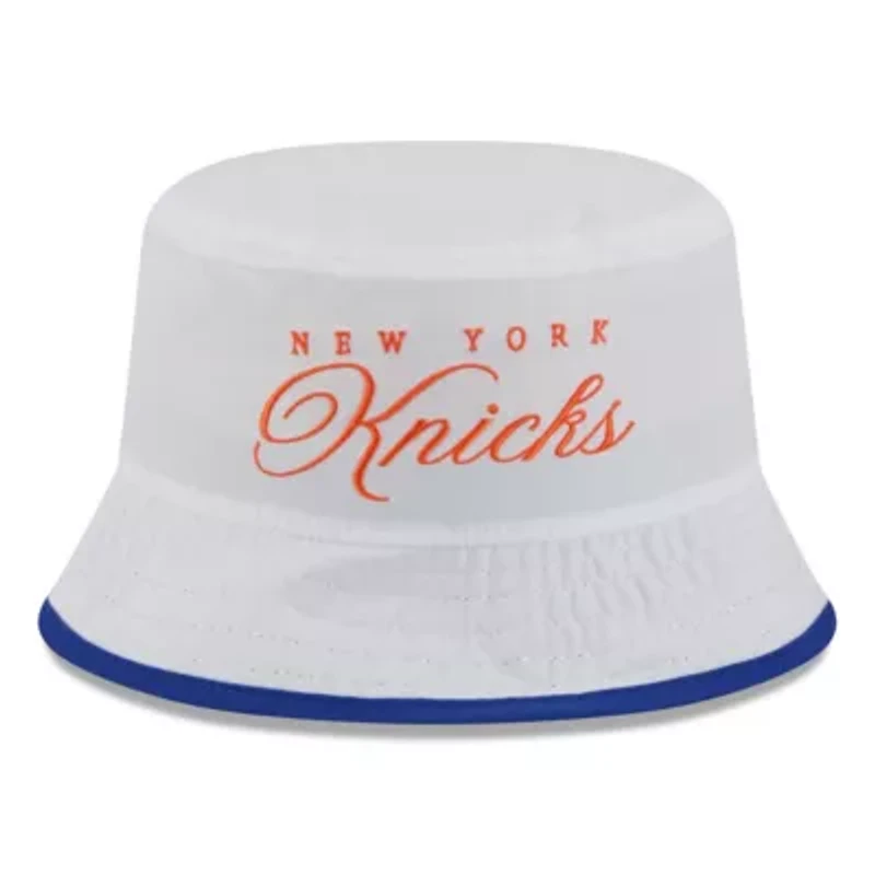 NBA White/Blue New York Knicks 2025 Draft Nylon Bucket Hat