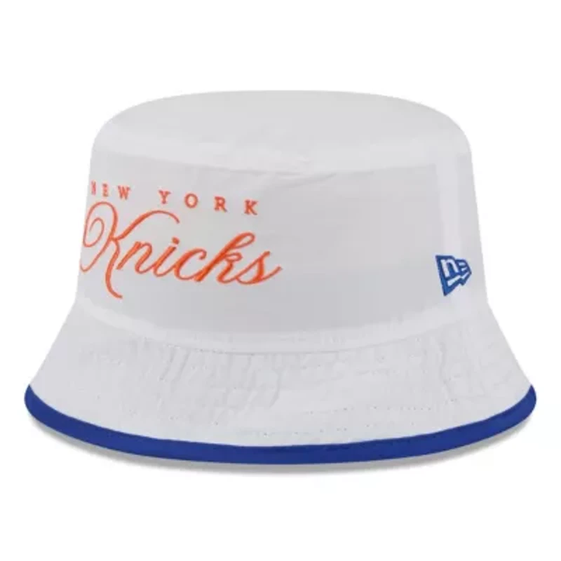 NBA White/Blue New York Knicks 2025 Draft Nylon Bucket Hat