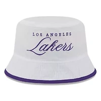 NBA White/Purple Los Angeles Lakers 2025 Draft Nylon Bucket Hat