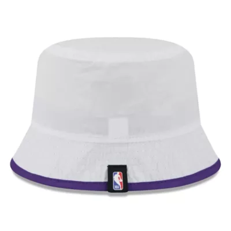 NBA White/Purple Los Angeles Lakers 2025 Draft Nylon Bucket Hat