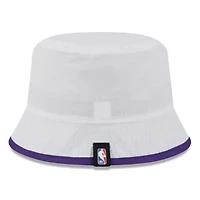 NBA White/Purple Los Angeles Lakers 2025 Draft Nylon Bucket Hat