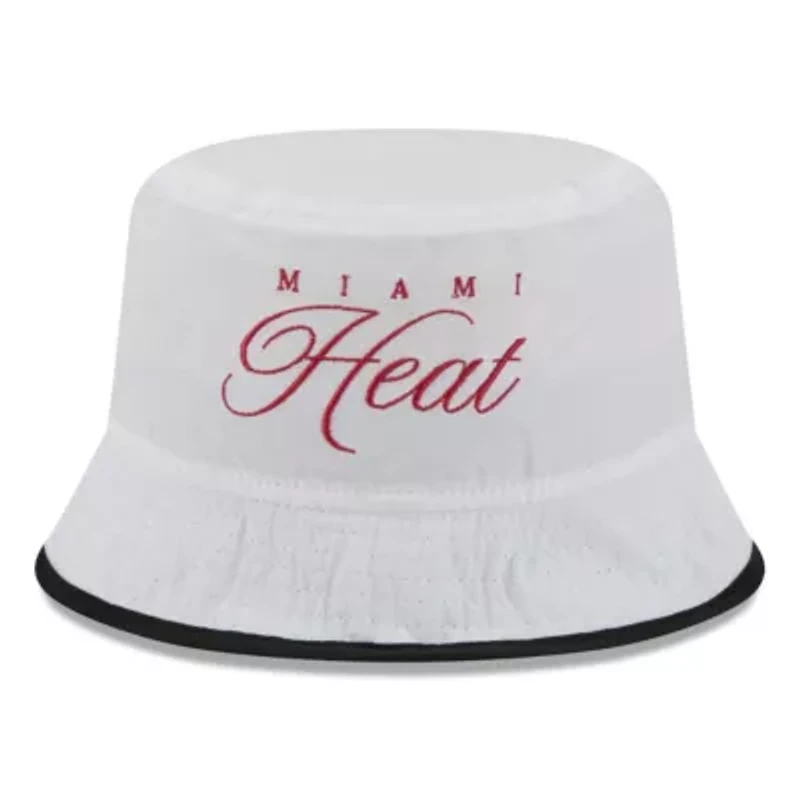 NBA White/Black Miami Heat 2025 Draft Nylon Bucket Hat