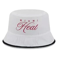 NBA White/Black Miami Heat 2025 Draft Nylon Bucket Hat