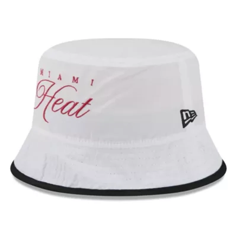 NBA White/Black Miami Heat 2025 Draft Nylon Bucket Hat