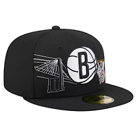 NBA Brooklyn Nets State Stitch 59FIFTY Fitted Hat