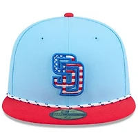 MLB Light Blue/Red San Diego Padres 2025 Fourth of July 59FIFTY Fitted Hat