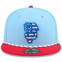 MLB Light Blue/Red San Francisco Giants 2025 Fourth of July 59FIFTY Fitted Hat