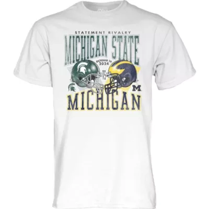Multi-Team NCAA Unisex Michigan State Spartans vs. Wolverines 2024 Rivalry Matchup T-Shirt
