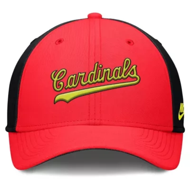 MLB Nike Crimson/Black St. Louis Cardinals Neon 90s Rise SwooshFlex Hat