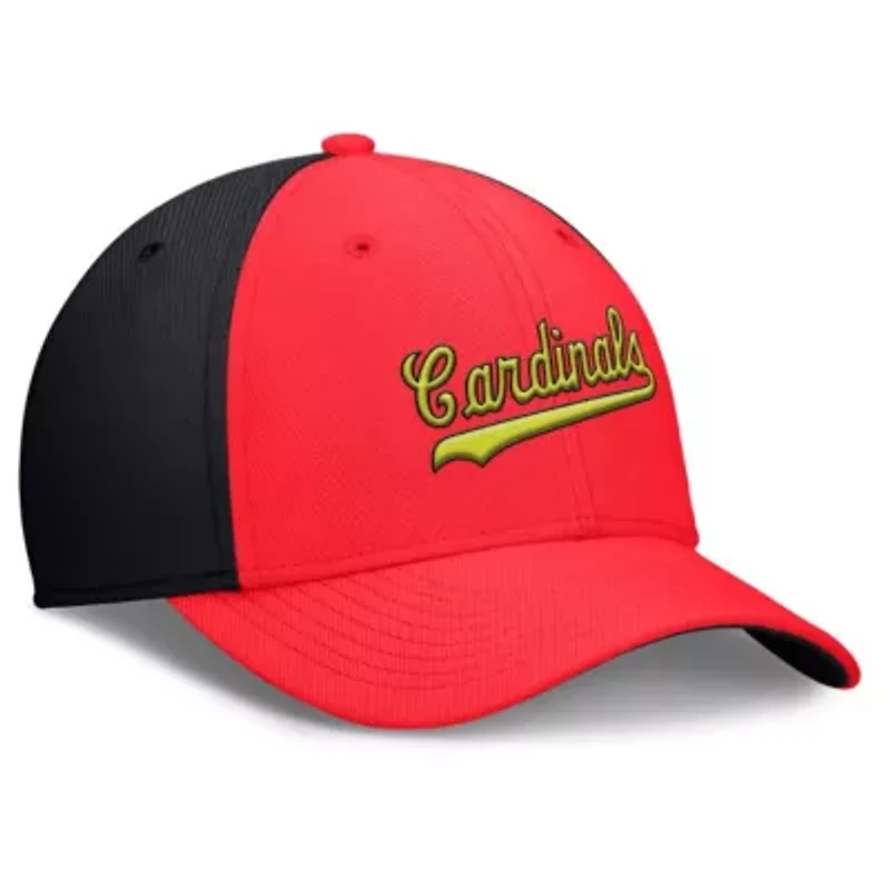 MLB Nike Crimson/Black St. Louis Cardinals Neon 90s Rise SwooshFlex Hat