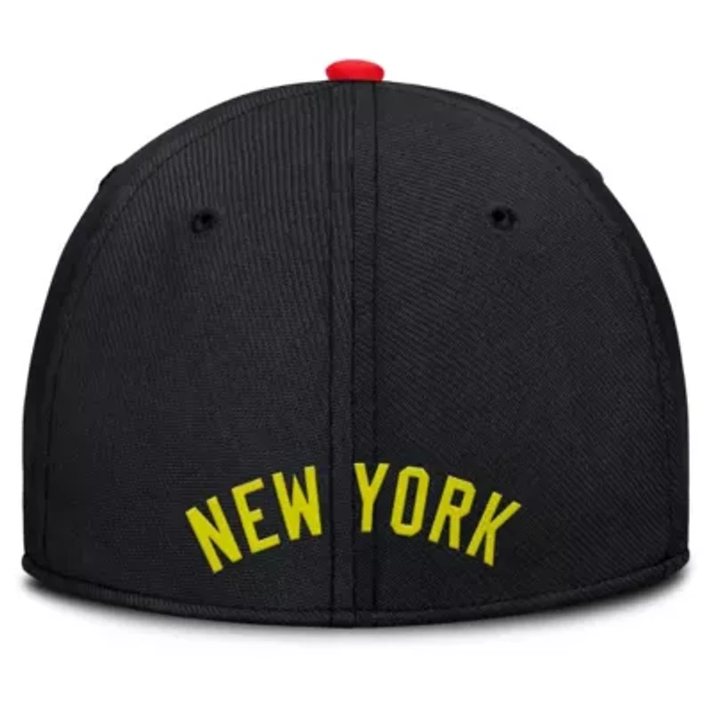 MLB Nike Crimson/Black New York Yankees Neon 90s Rise SwooshFlex Hat