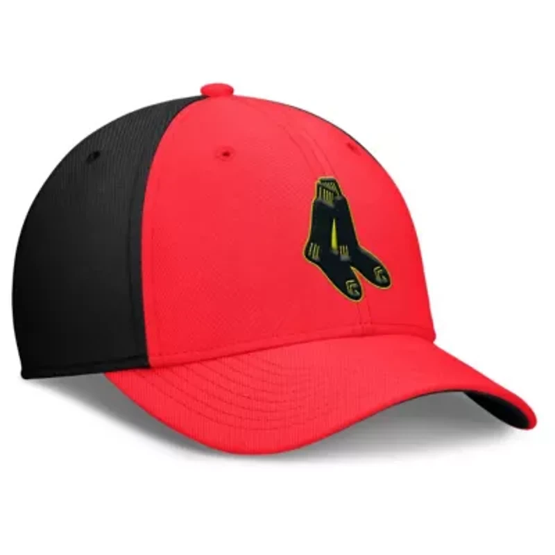 Boston Red Sox MLB Nike Crimson/Black Neon 90s Rise SwooshFlex Hat