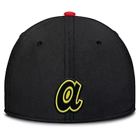 MLB Nike Crimson/Black Atlanta Braves Neon 90s Rise SwooshFlex Hat