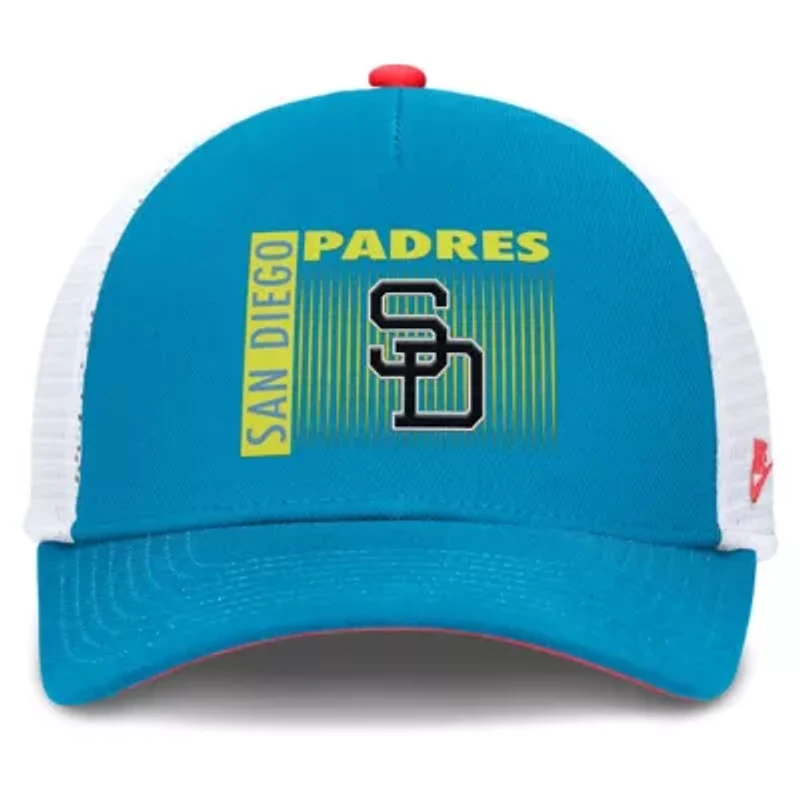 MLB Nike San Diego Padres Neon 90s Rise Structured Performance Adjustable Trucker Hat
