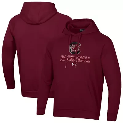 NCAA Under Armour South Carolina Gamecocks Basketball Rival Raglan Fleece Pullover Hoodie