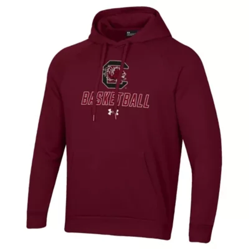 NCAA Under Armour South Carolina Gamecocks Basketball Rival Raglan Fleece Pullover Hoodie